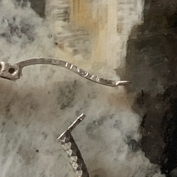 Vintage Sterling Silver Large Hoop Earrings, Diamond Cut, Stamped 925 - Picture 3 of 7